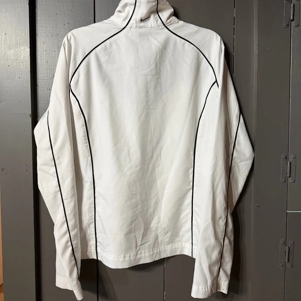 Nike Air Windbreaker Full Zip Jacket White Black Women’s Large - Picture 8 of 14